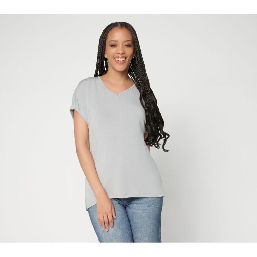 Anybody Women's Top Sz XS Make Your Grey Dusk- Textured Leopard A717694